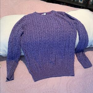 Kim Rogers Lavender Cable Knit Sweater